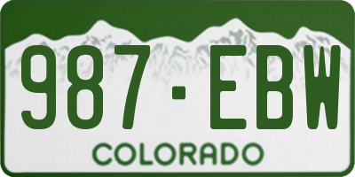 CO license plate 987EBW