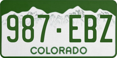 CO license plate 987EBZ