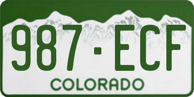 CO license plate 987ECF