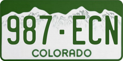 CO license plate 987ECN