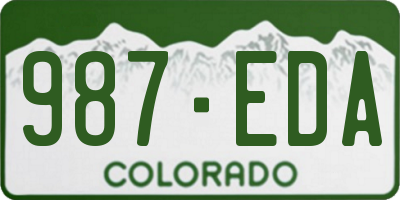 CO license plate 987EDA