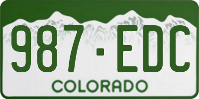 CO license plate 987EDC