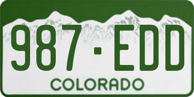CO license plate 987EDD