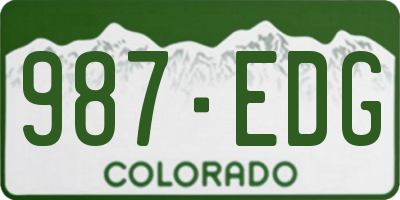 CO license plate 987EDG