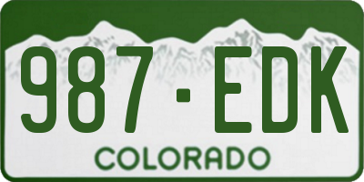 CO license plate 987EDK