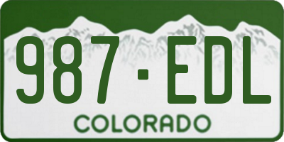 CO license plate 987EDL