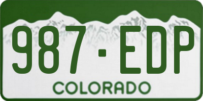 CO license plate 987EDP