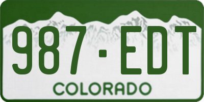 CO license plate 987EDT