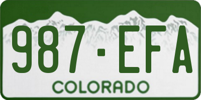CO license plate 987EFA