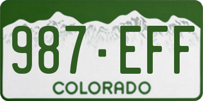CO license plate 987EFF