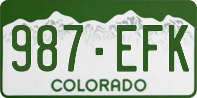 CO license plate 987EFK