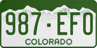 CO license plate 987EFO