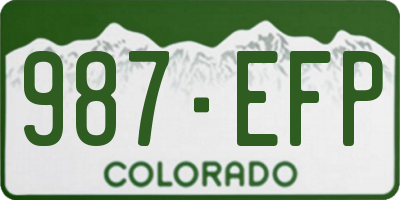 CO license plate 987EFP