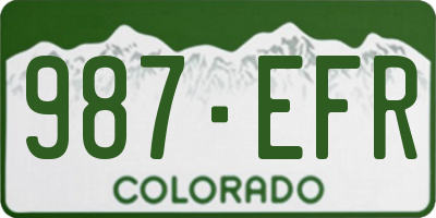 CO license plate 987EFR