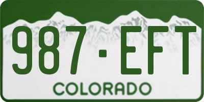 CO license plate 987EFT