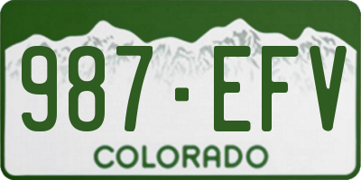 CO license plate 987EFV