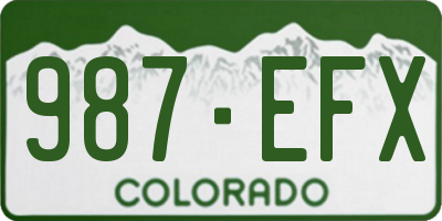 CO license plate 987EFX