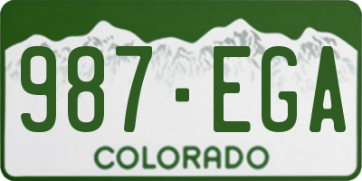 CO license plate 987EGA