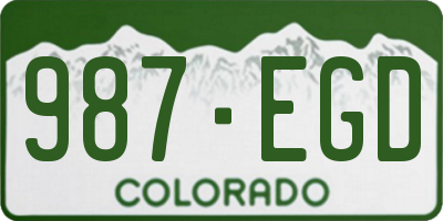 CO license plate 987EGD