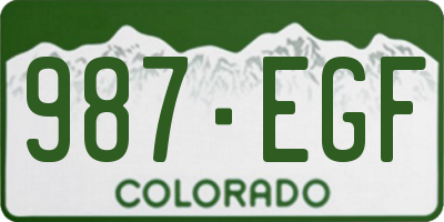 CO license plate 987EGF