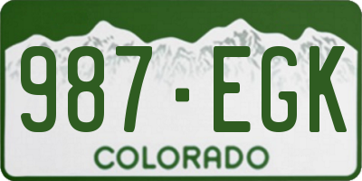 CO license plate 987EGK