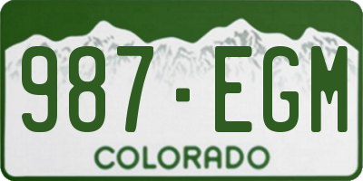 CO license plate 987EGM
