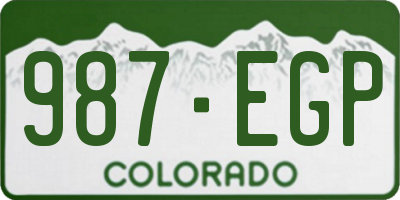 CO license plate 987EGP