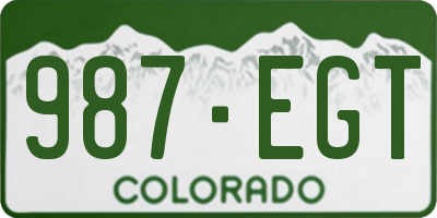 CO license plate 987EGT