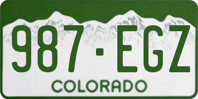 CO license plate 987EGZ