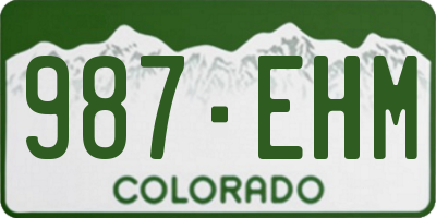 CO license plate 987EHM