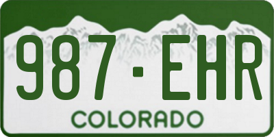 CO license plate 987EHR