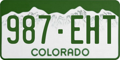 CO license plate 987EHT