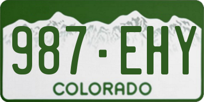 CO license plate 987EHY