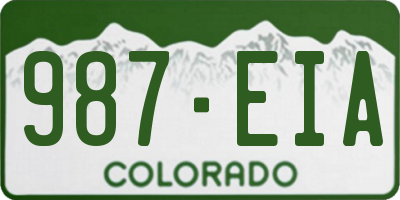 CO license plate 987EIA