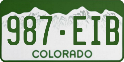 CO license plate 987EIB