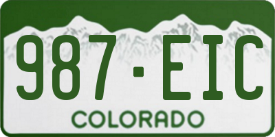 CO license plate 987EIC