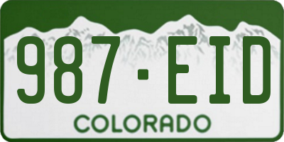 CO license plate 987EID