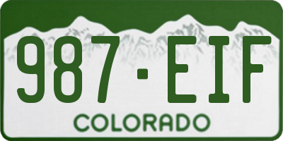 CO license plate 987EIF