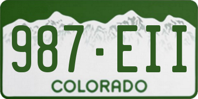 CO license plate 987EII