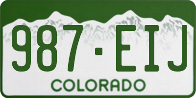 CO license plate 987EIJ