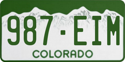 CO license plate 987EIM