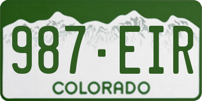 CO license plate 987EIR