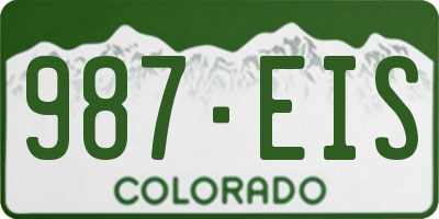 CO license plate 987EIS