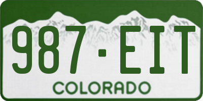 CO license plate 987EIT