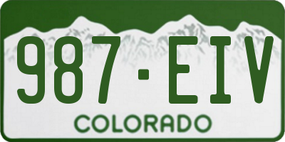 CO license plate 987EIV