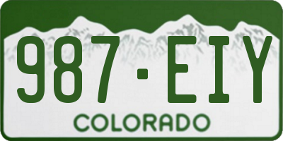CO license plate 987EIY