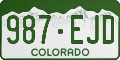 CO license plate 987EJD