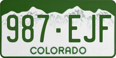 CO license plate 987EJF