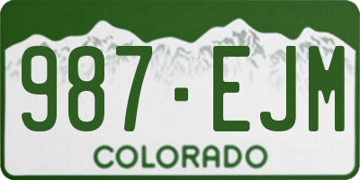 CO license plate 987EJM