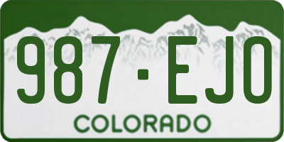 CO license plate 987EJO